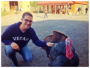 Turkeys, like my friend Timmy (who lives at Woodstock Farm Animal Sanctuary) are friends, not food.