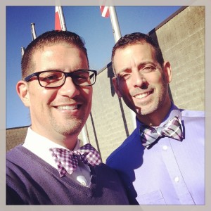With our bow ties all knotted, we're ready to hit the VegFest!