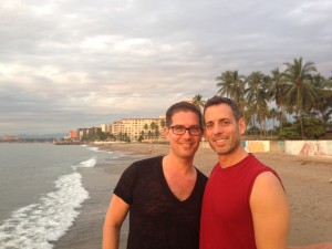 Me (left) and Michael (right) at the beach before sunset in Puerto Vallarta